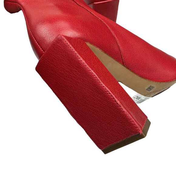 JESSICA SIMPSON Womens Red Timea Pointed Toe Block Heel Leather Booties 5.5 M - Picture 5 of 10